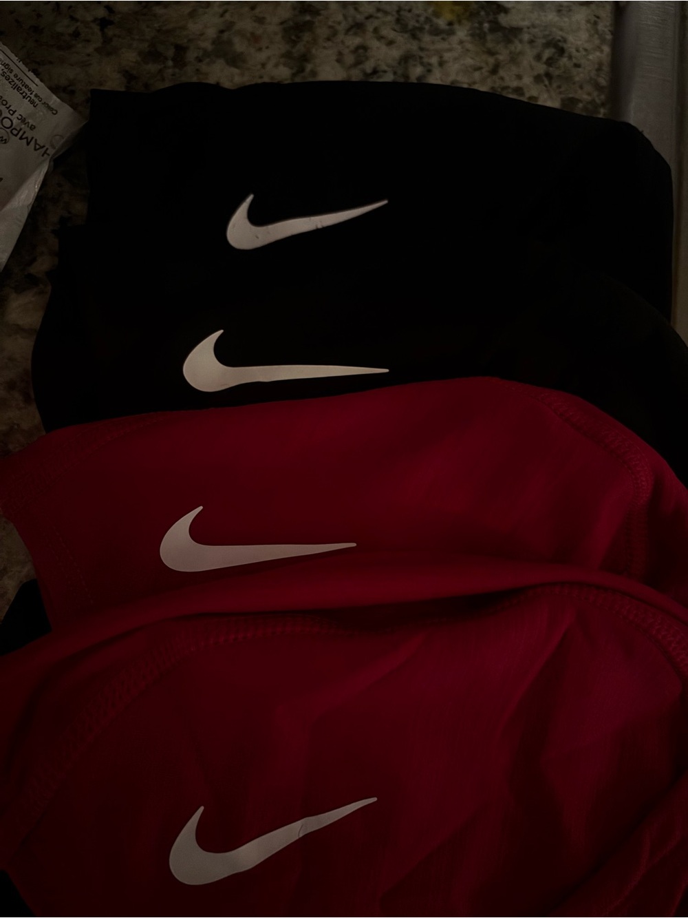 Nike Kids' Leggings Pack - Black & Red with White Swoosh